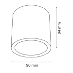 Ohio lampa sufitowa tuba elewacyjna GU10 czarna