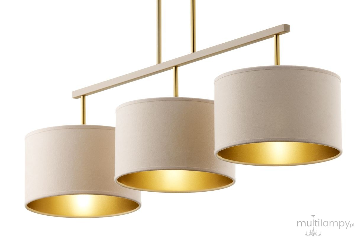 Marii lampa wisząca 3xE27 beżowa/złota 41839