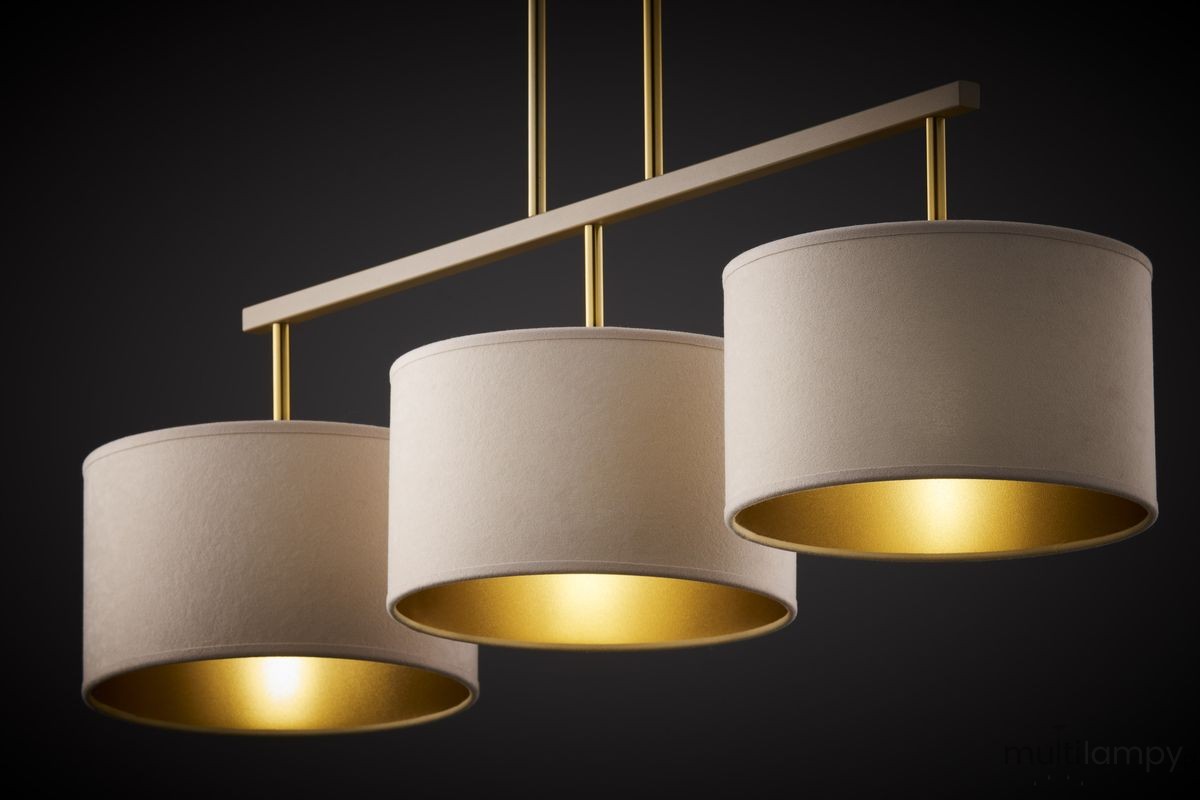 Marii lampa wisząca 3xE27 beżowa/złota 41839