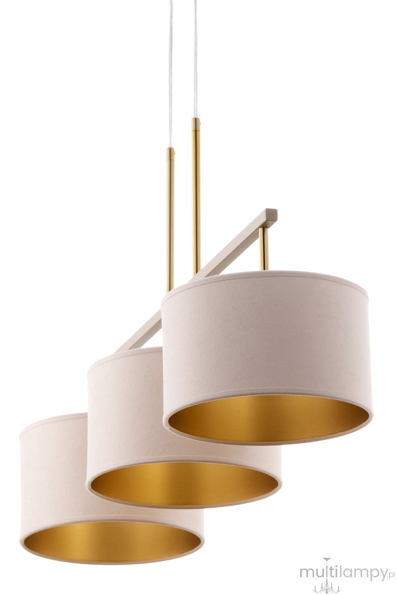 Marii lampa wisząca 3xE27 beżowa/złota 41839