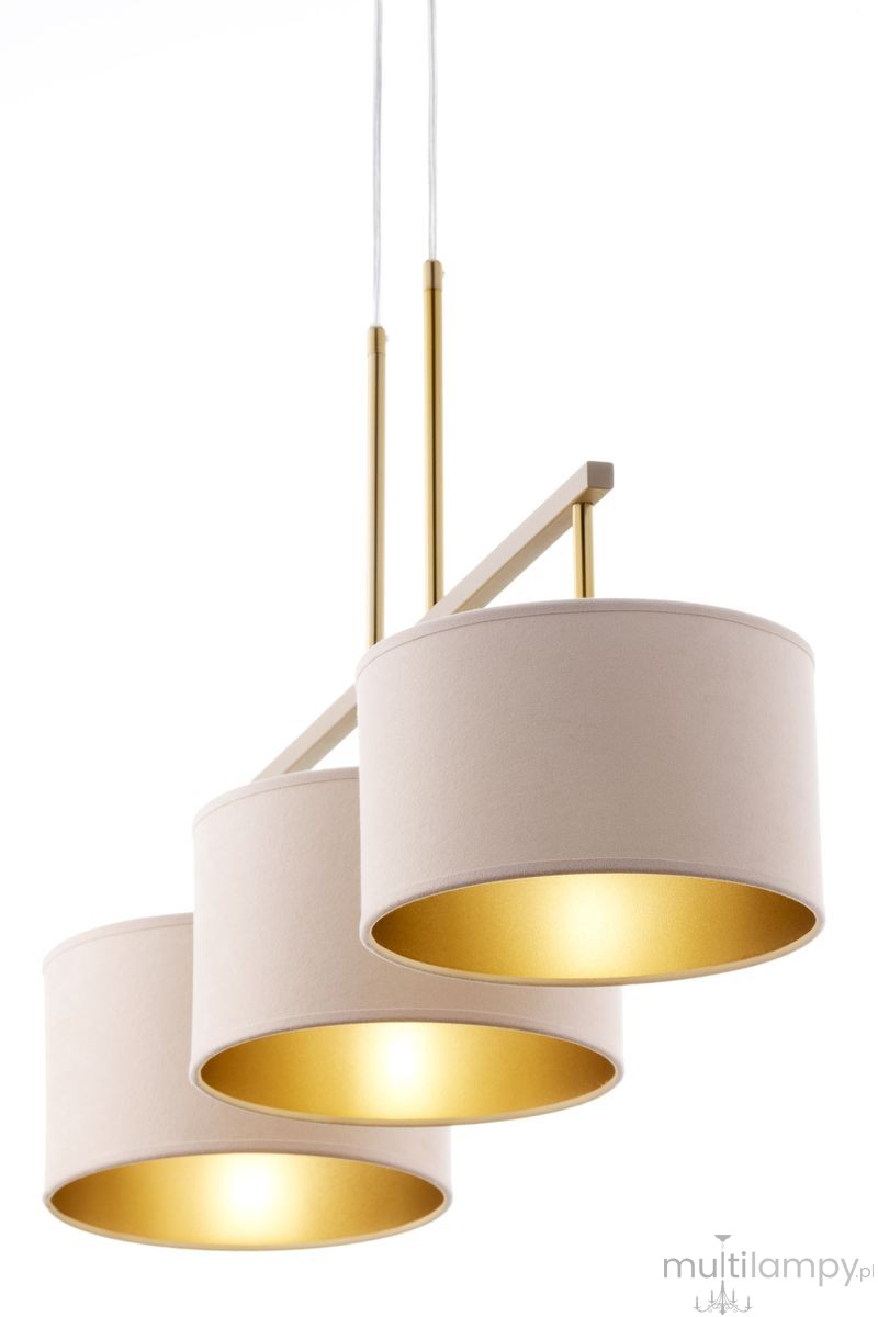 Marii lampa wisząca 3xE27 beżowa/złota 41839