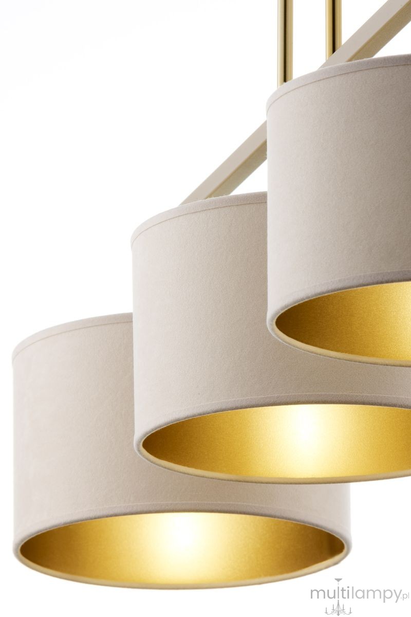 Marii lampa wisząca 3xE27 beżowa/złota 41839