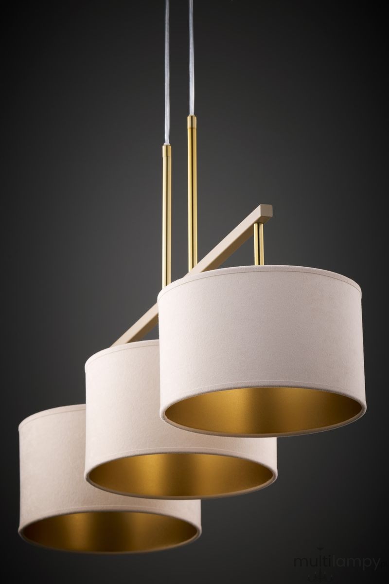 Marii lampa wisząca 3xE27 beżowa/złota 41839