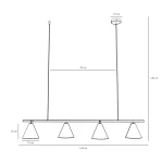 Form Pistachio lampa wisząca 4xE27 1108L12