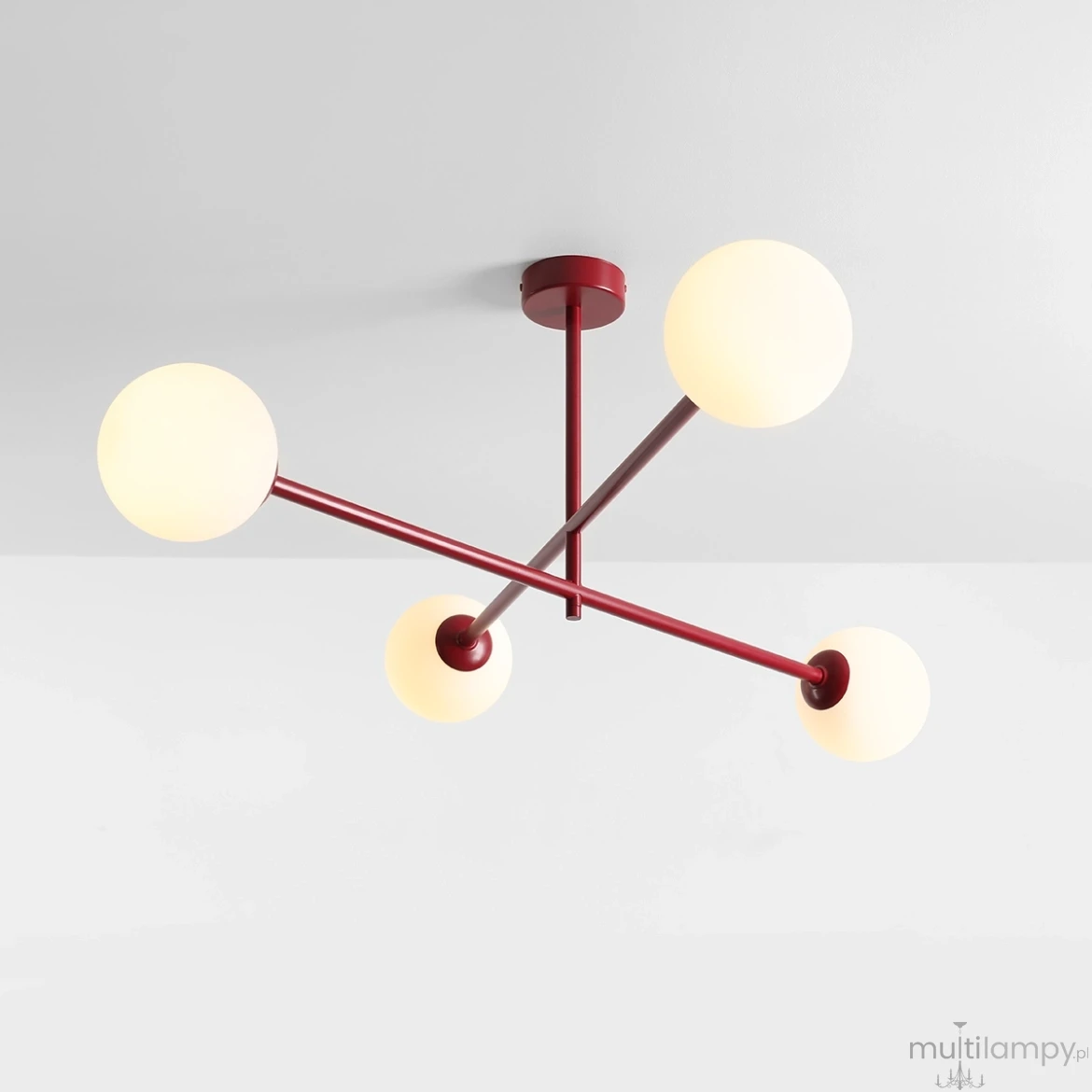 Pinne Red Wine lampa sufitowa 4xE14 czerwona 1080PL_L15