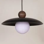 Mosaic Wood lampa wisząca 1xE14 czarna/ciemny brąz 41949
