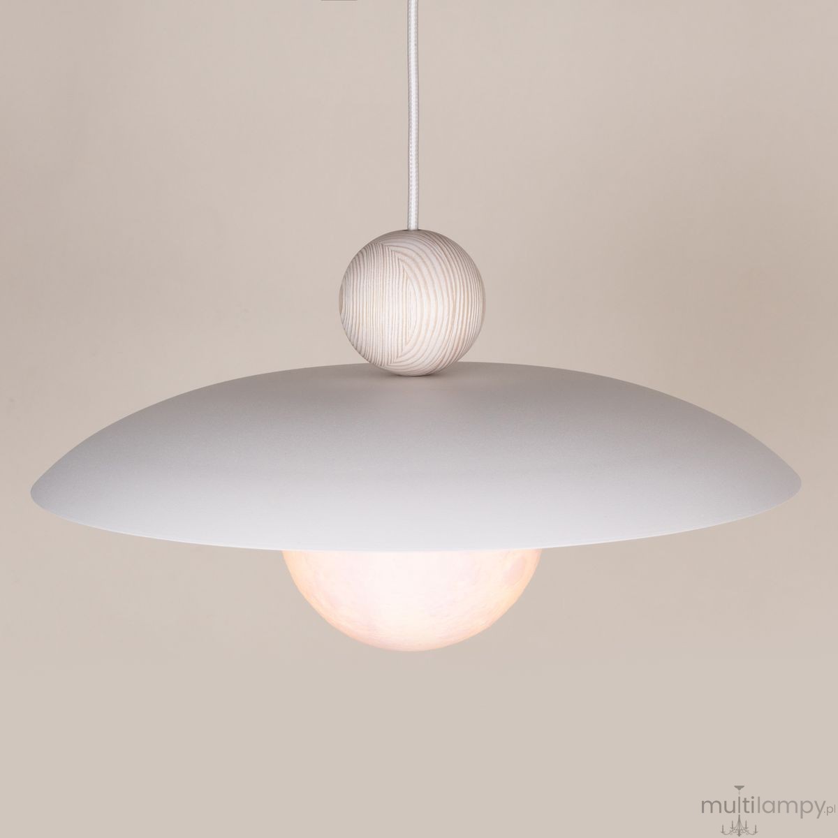 Mosaic Wood lampa wisząca 1xE14 biała/drewno bielone 41950