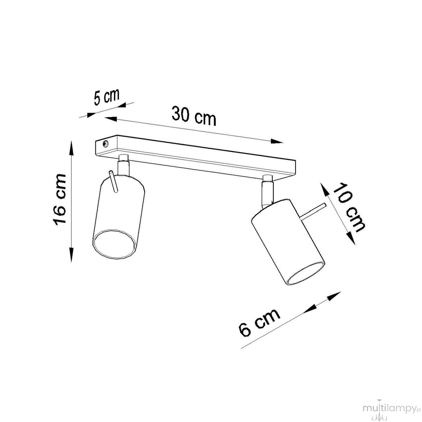 Ring lampa sufitowa spot 2xGU10 żółta SL.2184