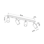 Ring lampa sufitowa spot 4xGU10 żółta SL.2187
