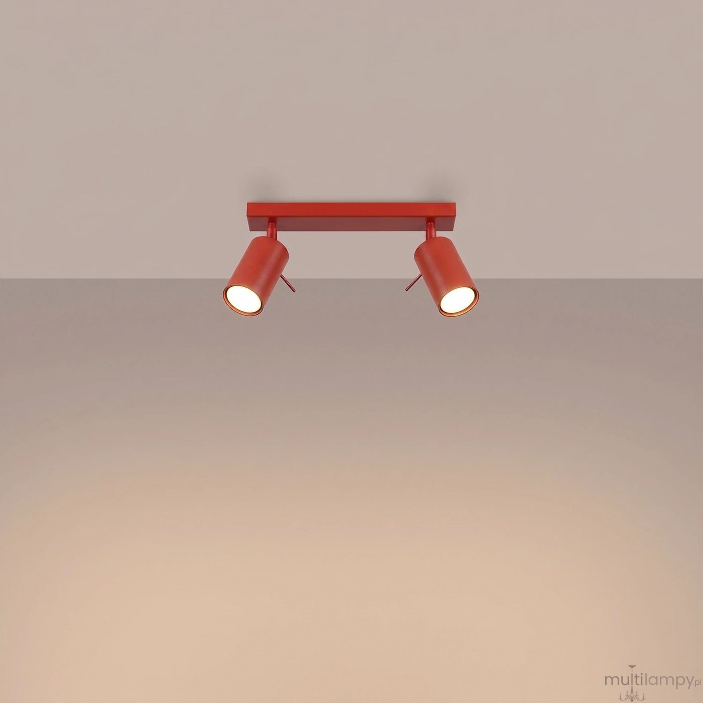 Ring lampa sufitowa spot 2xGU10 czerwona SL.2190