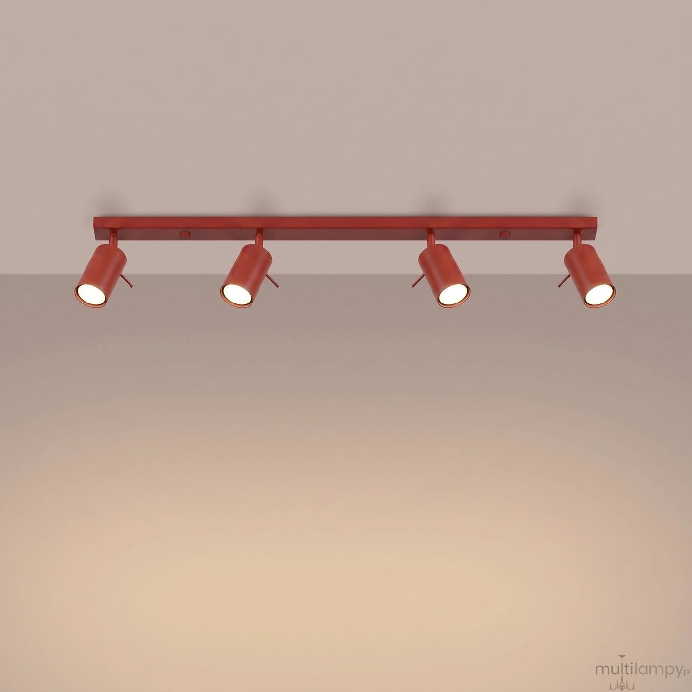 Ring lampa sufitowa spot 4xGU10 czerwona SL.2193