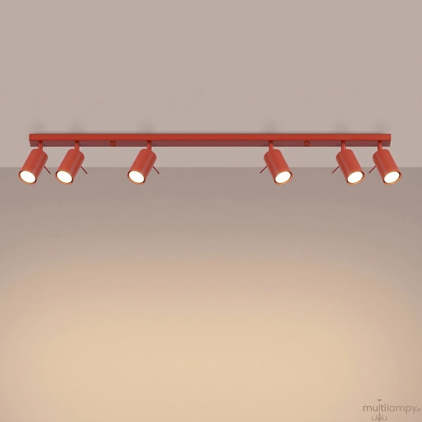 Ring lampa sufitowa spot 6xGU10 czerwona SL.2194