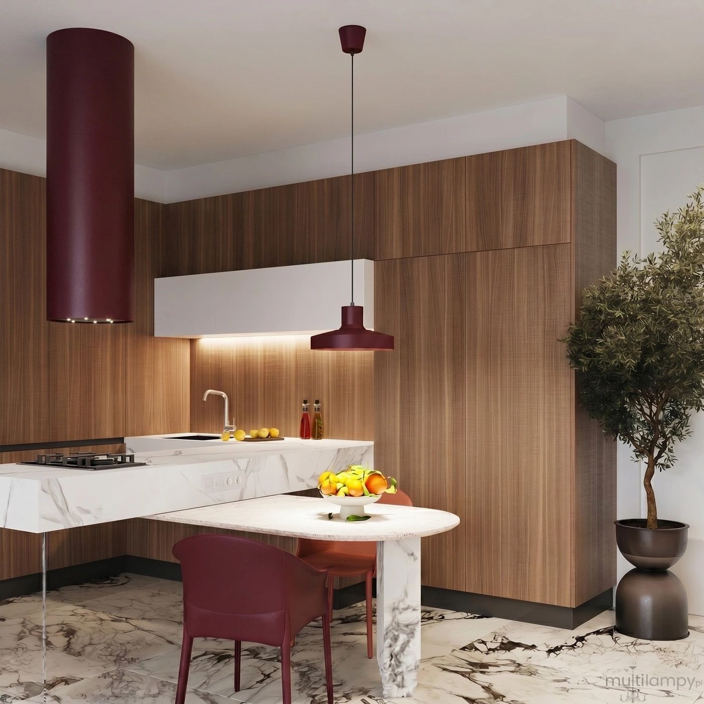 Bilo lampa wisząca E27 burgund SL.2052