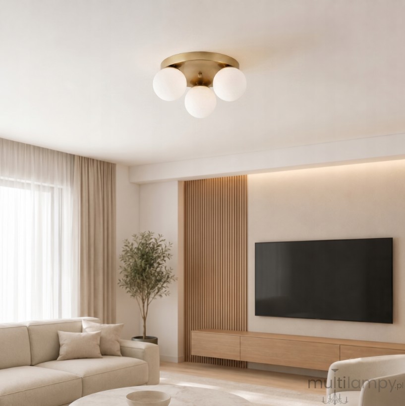 Bali lampa sufitowa 3xE27 złota