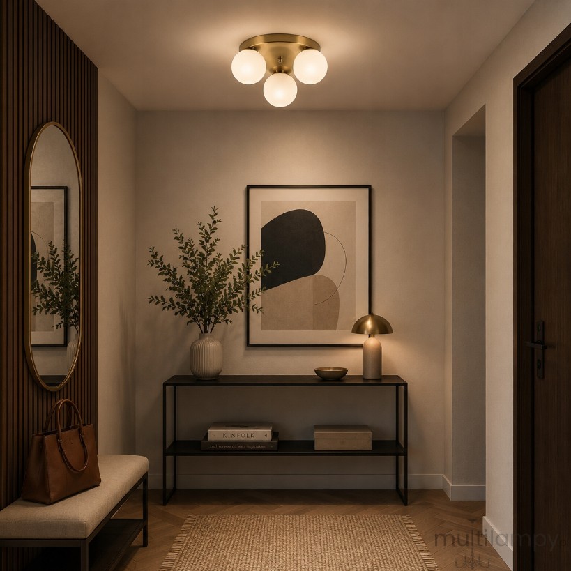 Bali lampa sufitowa 3xE27 złota
