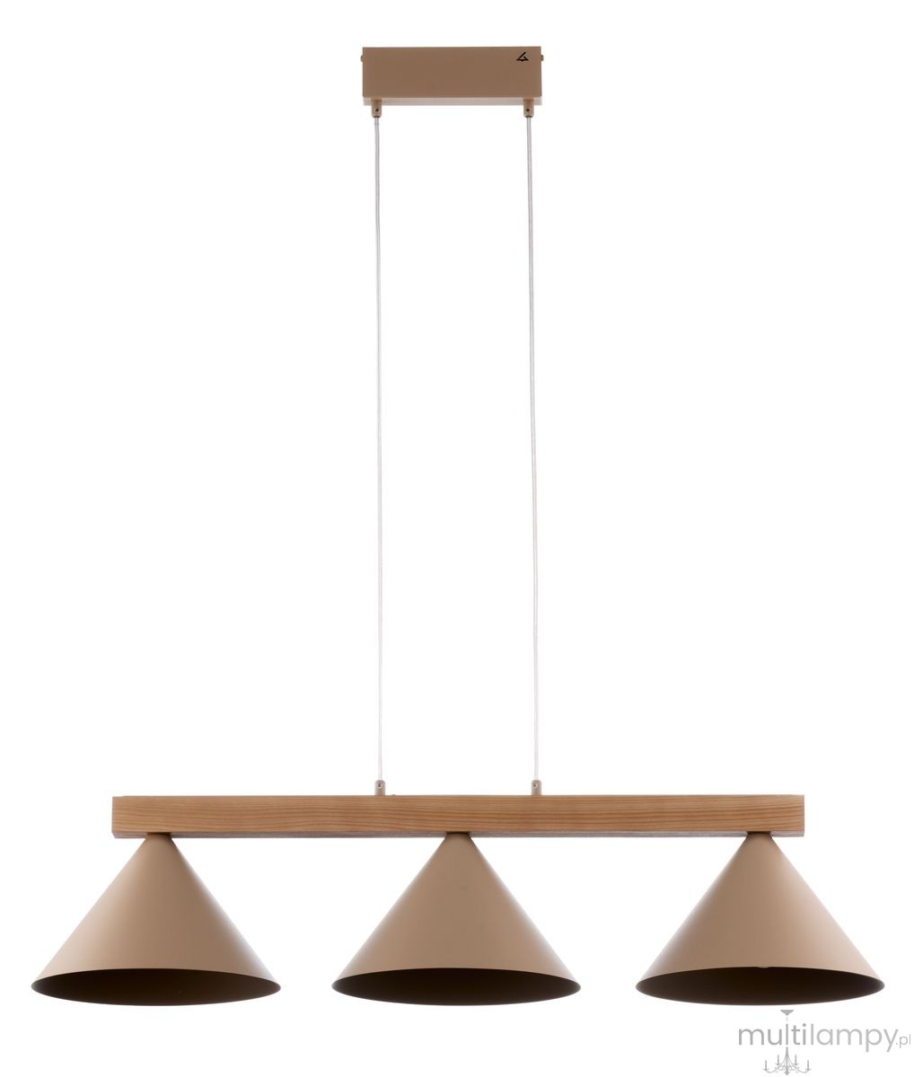 Deco lampa wisząca 3xE27 beżowa/jasny brąz 41633