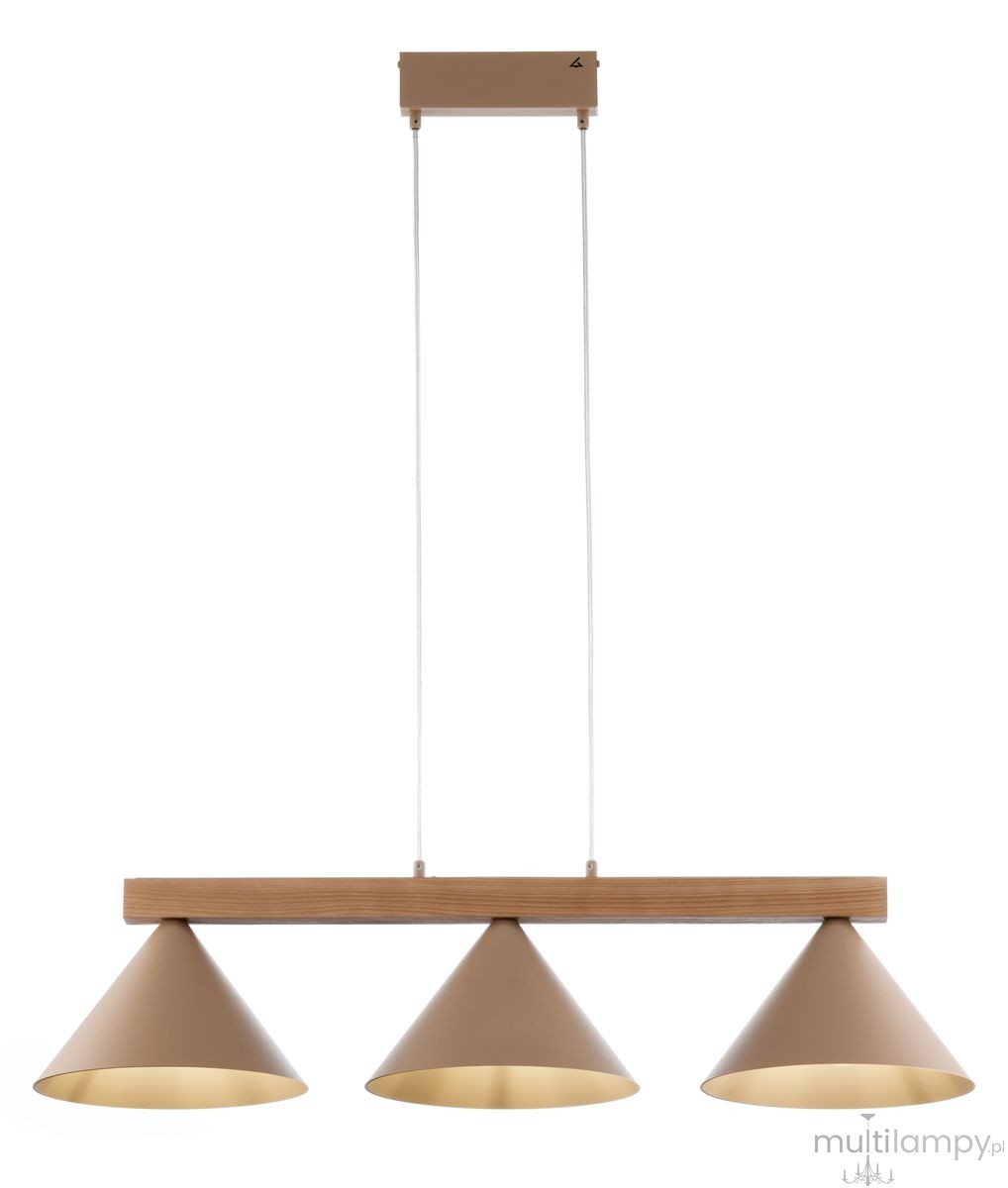 Deco lampa wisząca 3xE27 beżowa/jasny brąz 41633