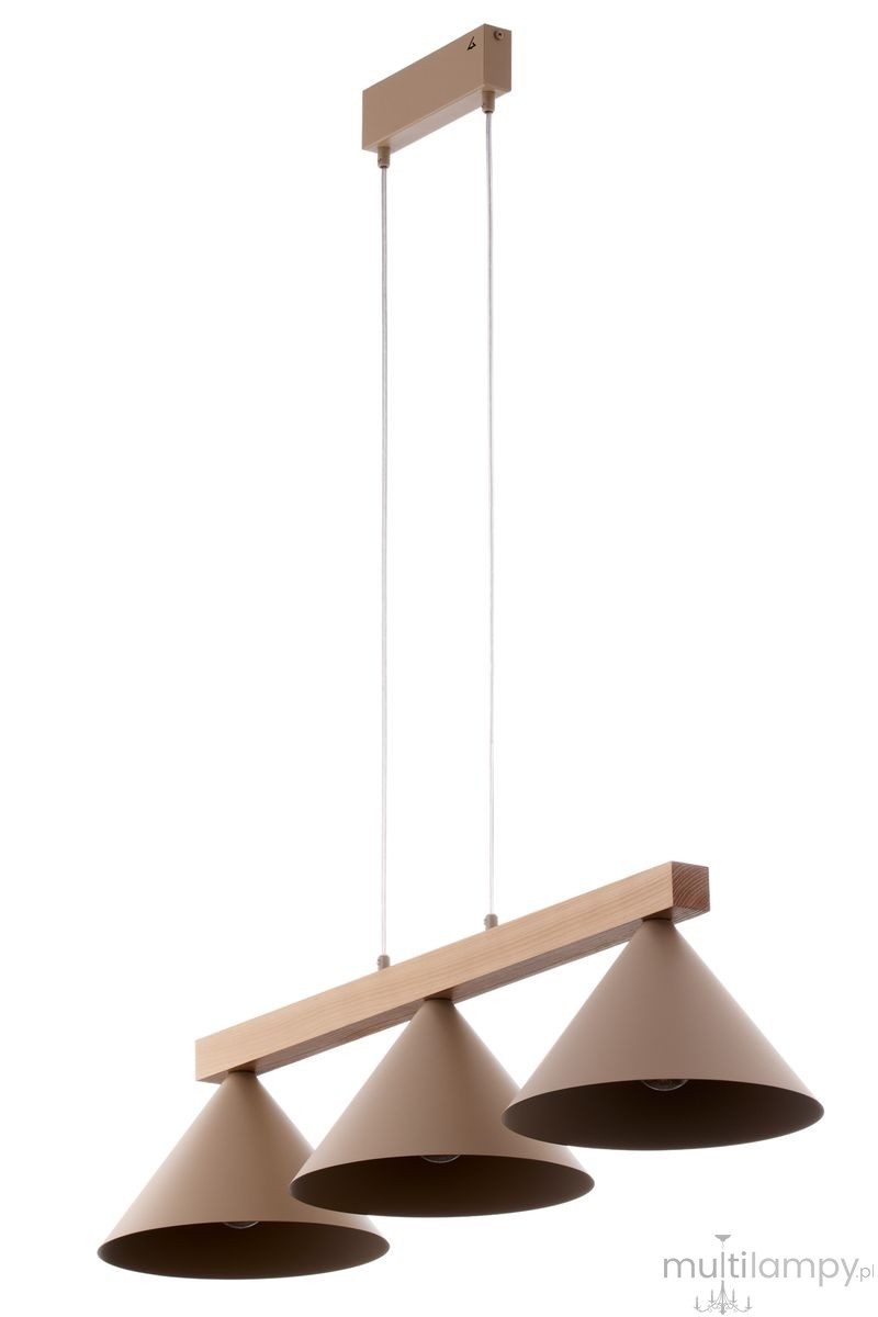 Deco lampa wisząca 3xE27 beżowa/jasny brąz 41633