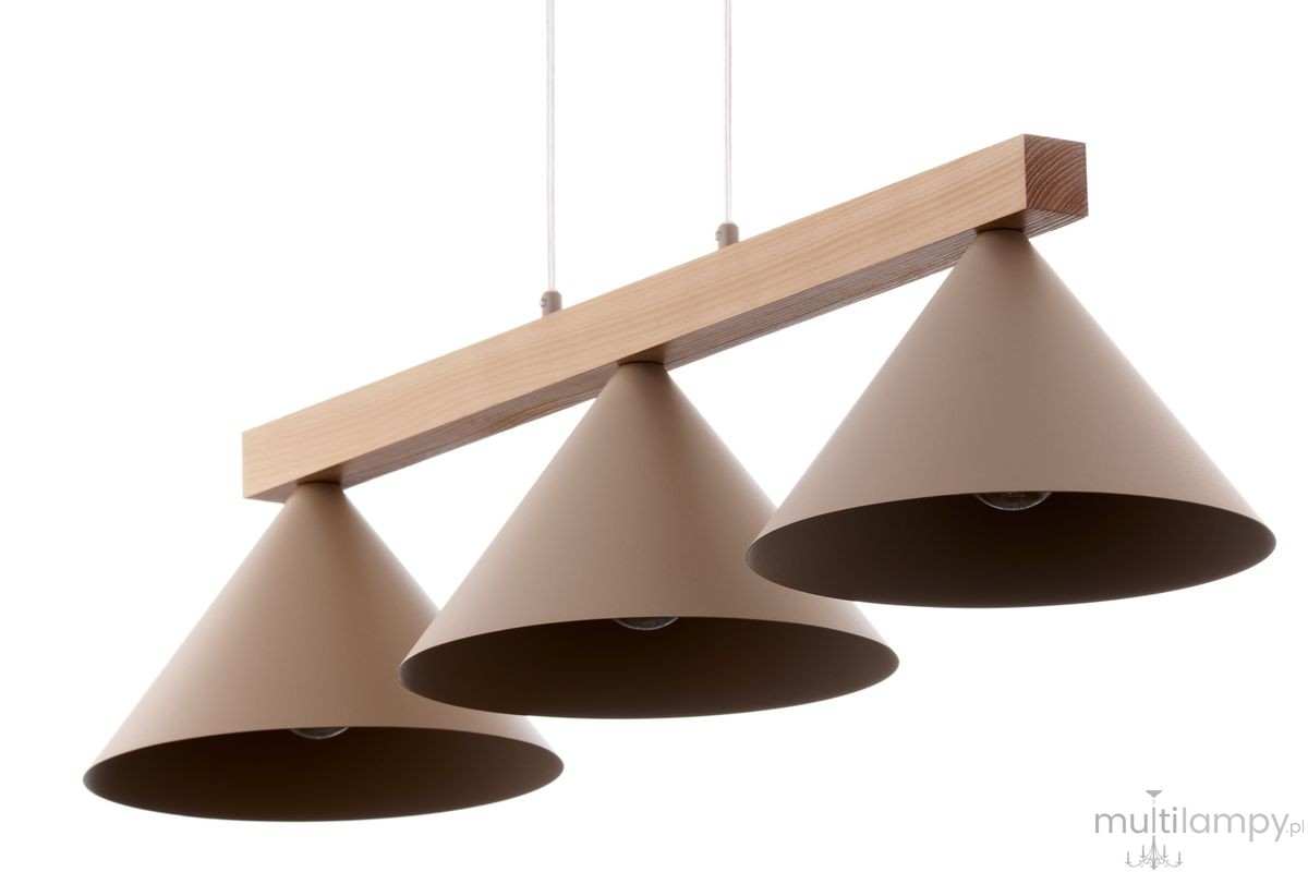 Deco lampa wisząca 3xE27 beżowa/jasny brąz 41633