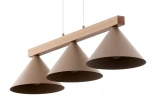 Deco lampa wisząca 3xE27 beżowa/jasny brąz 41633
