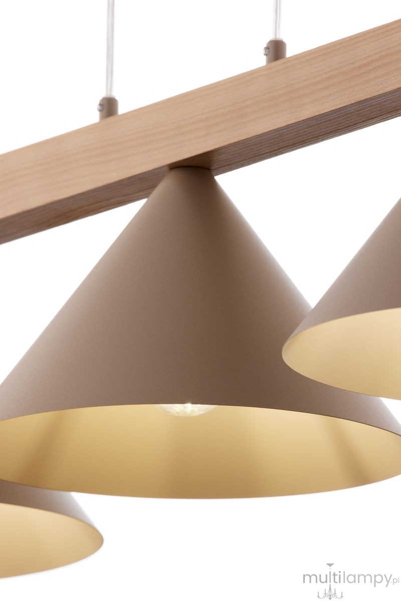 Deco lampa wisząca 3xE27 beżowa/jasny brąz 41633