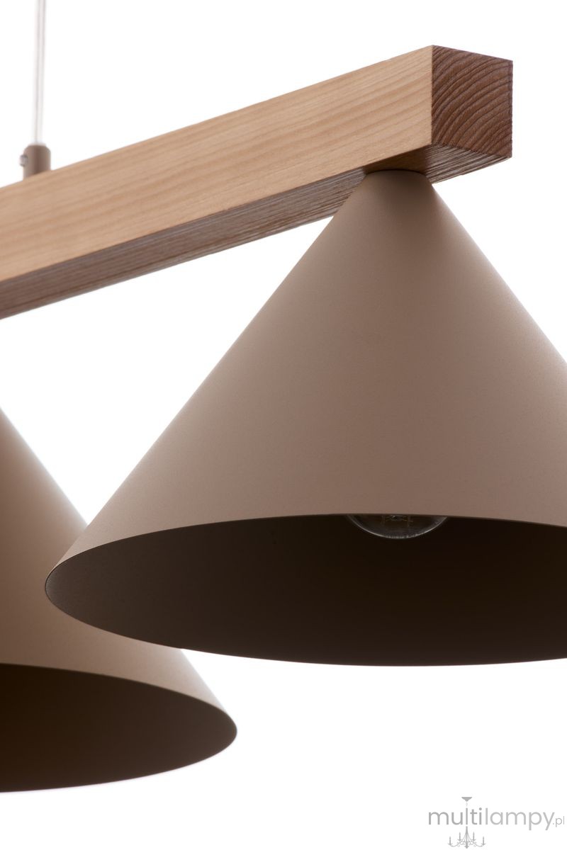 Deco lampa wisząca 3xE27 beżowa/jasny brąz 41633