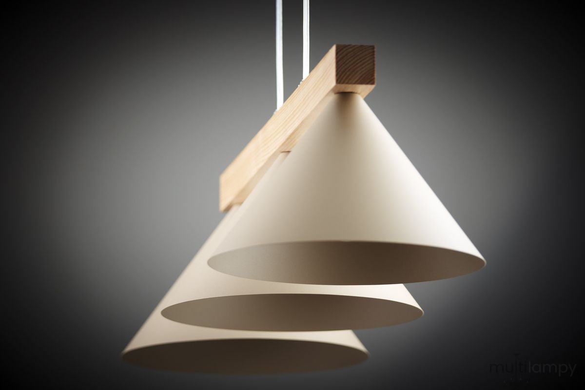 Deco lampa wisząca 3xE27 beżowa/jasny brąz 41633