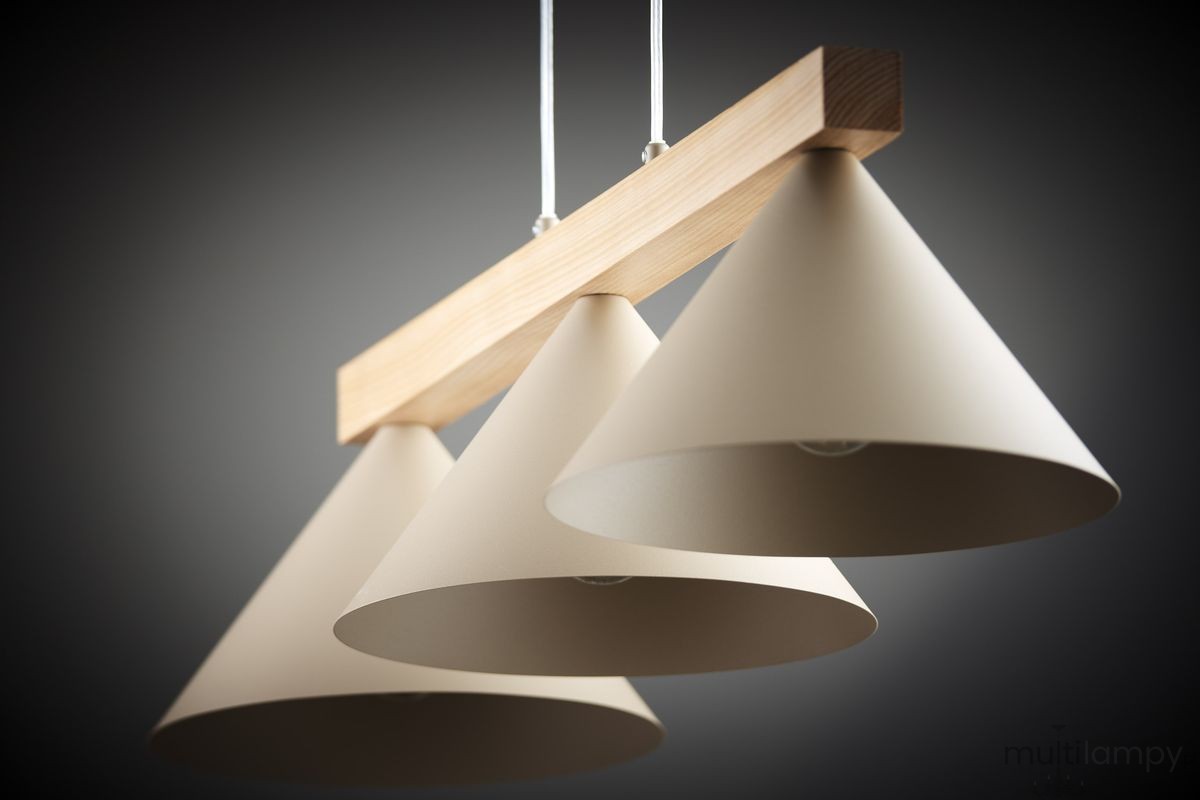 Deco lampa wisząca 3xE27 beżowa/jasny brąz 41633