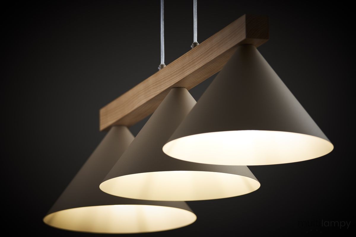 Deco lampa wisząca 3xE27 beżowa/jasny brąz 41633