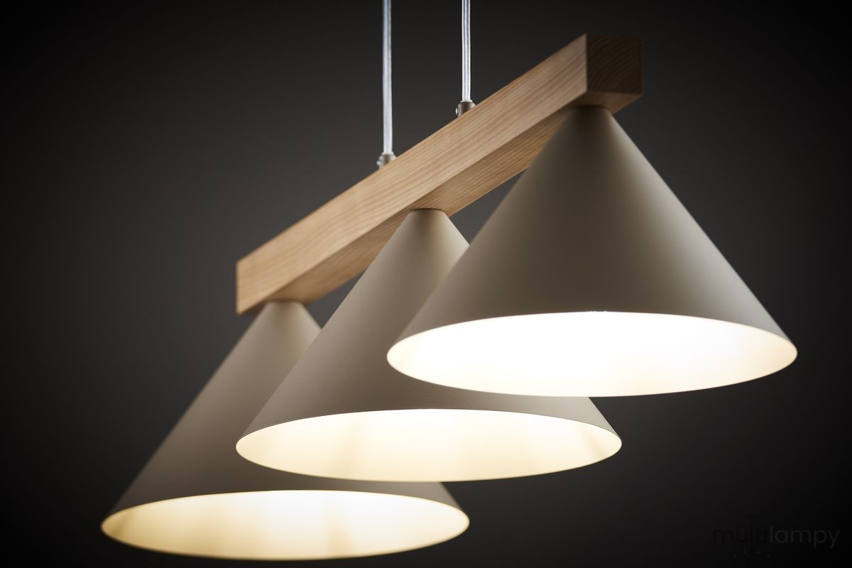 Deco lampa wisząca 3xE27 beżowa/jasny brąz 41633
