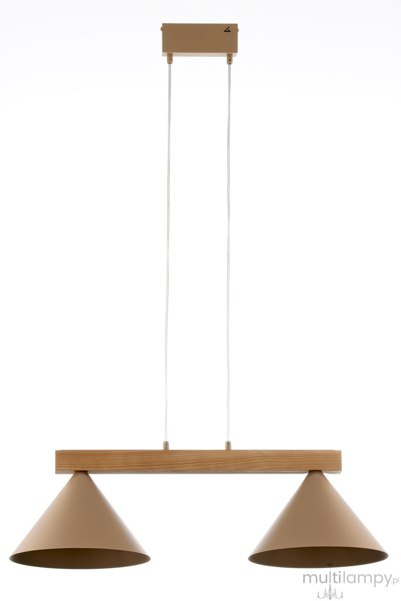Deco lampa wisząca 2xE27 beżowa/jasny brąz 41811