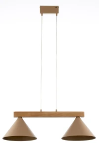 Deco lampa wisząca 2xE27 beżowa/jasny brąz 41811