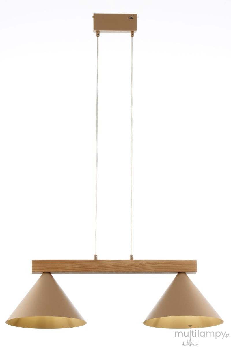 Deco lampa wisząca 2xE27 beżowa/jasny brąz 41811