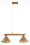 Deco lampa wisząca 2xE27 beżowa/jasny brąz 41811