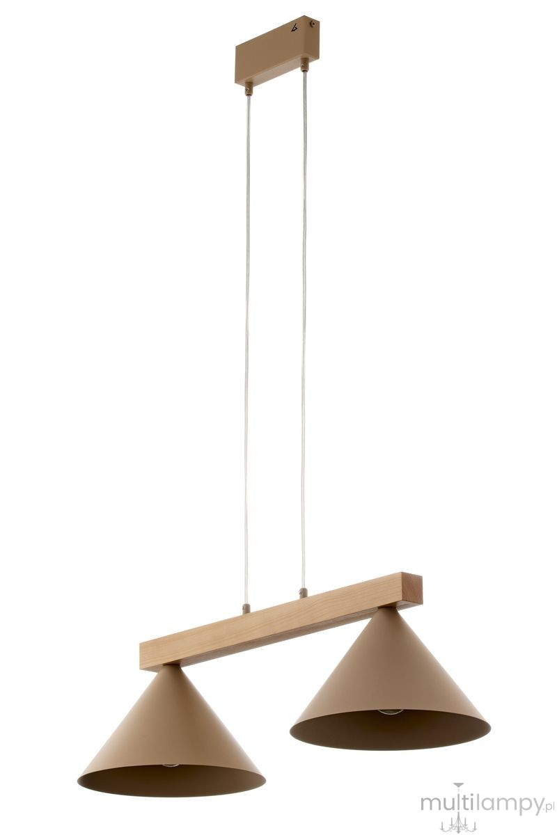 Deco lampa wisząca 2xE27 beżowa/jasny brąz 41811