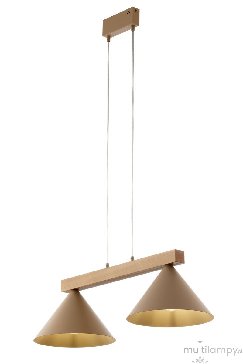 Deco lampa wisząca 2xE27 beżowa/jasny brąz 41811