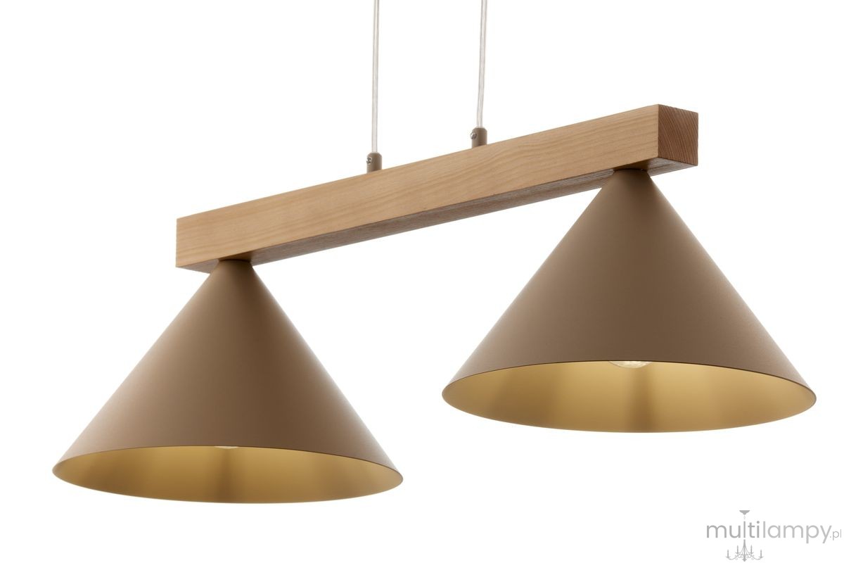 Deco lampa wisząca 2xE27 beżowa/jasny brąz 41811