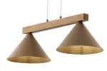 Deco lampa wisząca 2xE27 beżowa/jasny brąz 41811