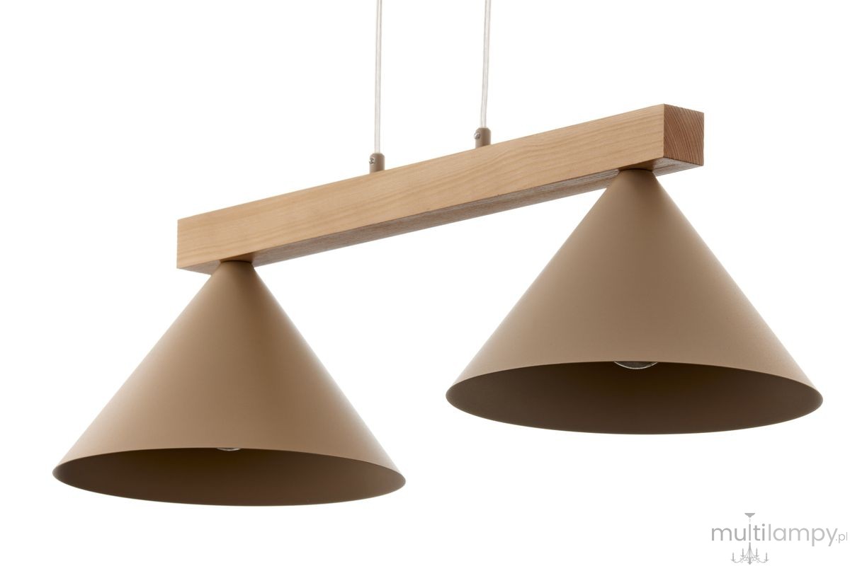 Deco lampa wisząca 2xE27 beżowa/jasny brąz 41811
