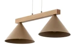 Deco lampa wisząca 2xE27 beżowa/jasny brąz 41811