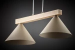 Deco lampa wisząca 2xE27 beżowa/jasny brąz 41811
