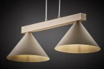 Deco lampa wisząca 2xE27 beżowa/jasny brąz 41811