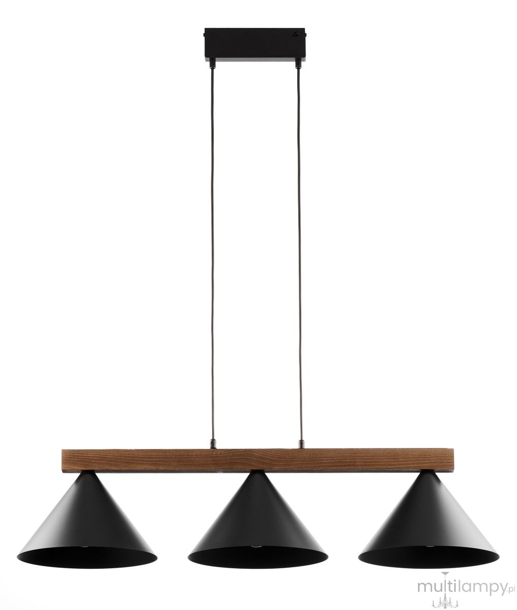 Deco lampa wisząca 3xE27 czarna/ciemny brąz 41634