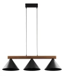 Deco lampa wisząca 3xE27 czarna/ciemny brąz 41634