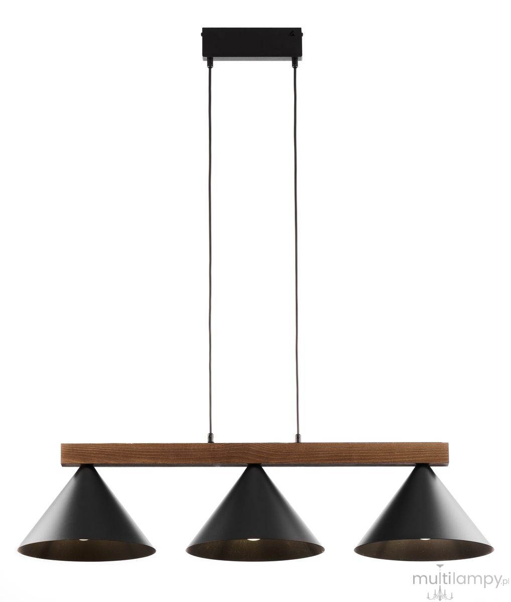 Deco lampa wisząca 3xE27 czarna/ciemny brąz 41634