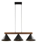 Deco lampa wisząca 3xE27 czarna/ciemny brąz 41634