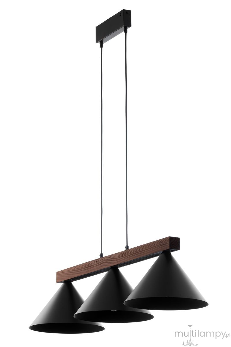Deco lampa wisząca 3xE27 czarna/ciemny brąz 41634