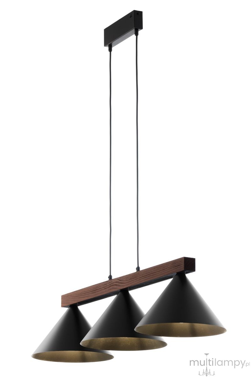 Deco lampa wisząca 3xE27 czarna/ciemny brąz 41634