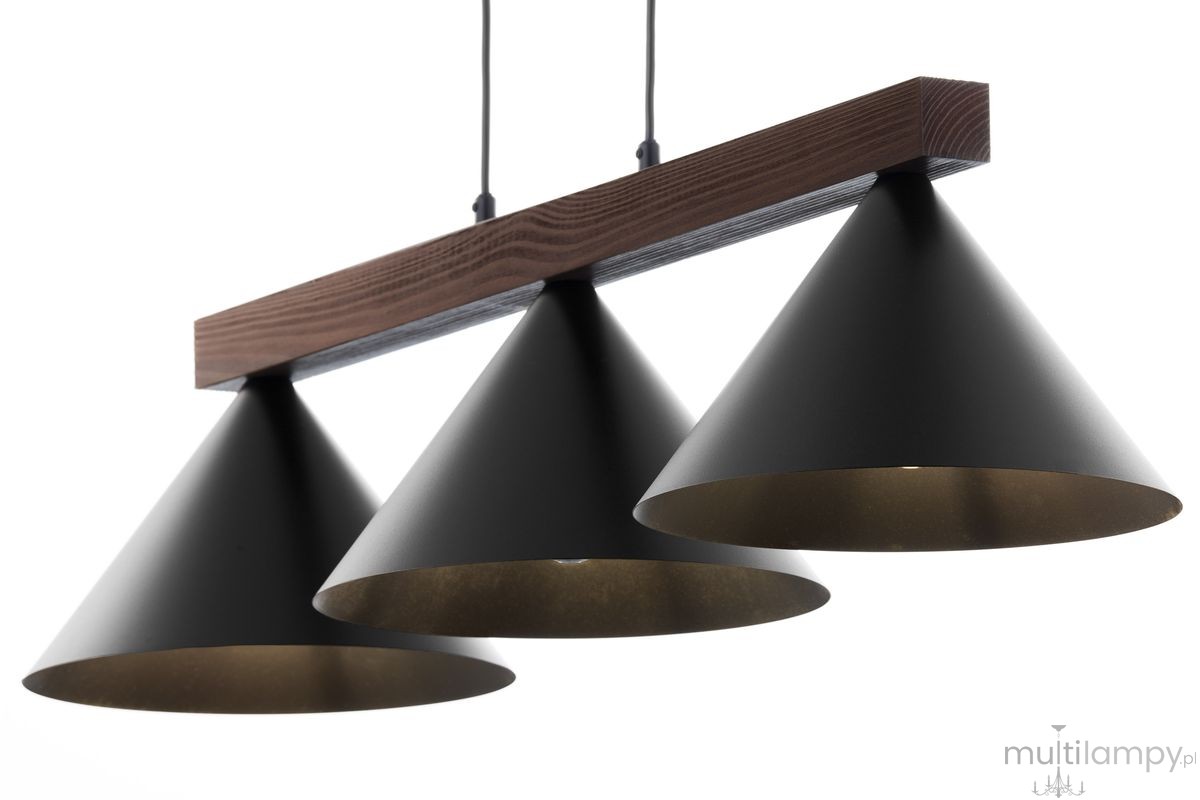 Deco lampa wisząca 3xE27 czarna/ciemny brąz 41634