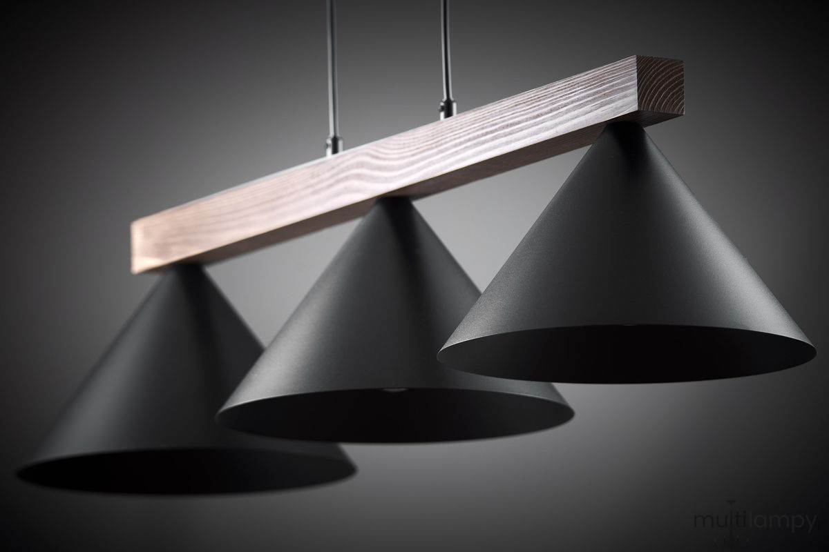 Deco lampa wisząca 3xE27 czarna/ciemny brąz 41634